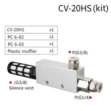 무료 진공 발생기 ACV CV-10HS 20HS 25HS 진공 발생기 흡입 컵 음압 제어 진공 밸브, 13 CV-20HS w 6mm