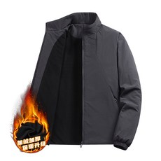 工裝彈力防水立領夾克 戶外沖鋒衣夾克 高品質加絨錦綸風衣外套 - 台灣, 4XL 建議體重（85-92.5 公斤）, 深灰色