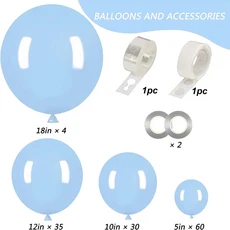 마크 블루 및 기타 색상 라텍스 풍선 아치세트 생일 결혼식 성별 공개 독신 파티 가족 재회용 129, 05 Mark Blue, 01 기타