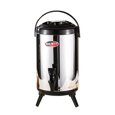 6L 黑色奶茶桶 食品級不鏽鋼保溫桶 耐熱150℃ 耐冷-30℃, 黑色, 1個