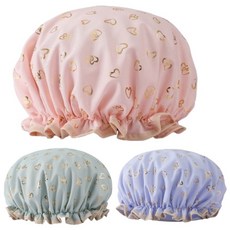 이중방수 샤워 헤어캡, 3개