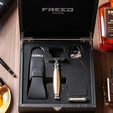 FREED 尊爵四件組雙刃刮鬍刀禮盒 - 一周年紀念款 男士刮鬍刀, 1個, 阿波羅,不需刻字, 10