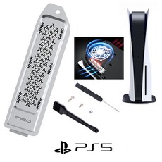 PS5 구버전 NVME 확장 슬롯 타공 쿨링 방진커버 - 알루미늄 합금 오리지널 플스5전용, 1개, 실버, 구버전 PS5 전용 NVME 쿨링 방진커버