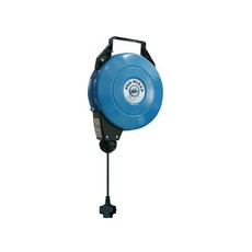 買工具-Power Cord Reel自動伸縮電源延長線-2.0*2C*10米 電源捲線器 台灣製造, 1個, 藍色, 10m