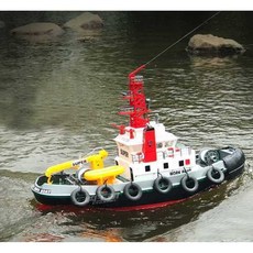 RC 터그보트 예인선 물대포 소방 방제 초대형 요트 배 선박 전기 충전식, 1. 2.4G 대형 소방선 7000mAh대용량, 1개