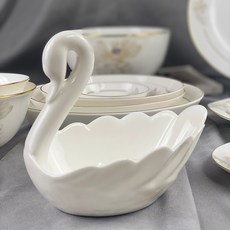 骨瓷天鵝匙架 16cm 天鵝造型餐具, 1個, N/A