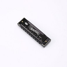 金屬十孔口琴 入門玩具, 1個, 黑色