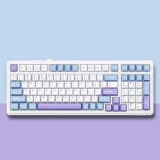 [HL샵]AULA 독거미 F99 커스텀 기계식 키보드 3모드 무선 유선 블루투스 키보드 핫스왑, 신월축, 화이트/블루/퍼플
