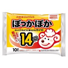 Sunlus三樂事快樂羊暖暖包 黏貼式14小時10入日本製, 1個