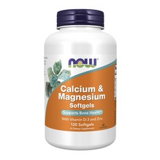 NOW Foods 鈣鎂鋅D3軟膠囊, 1罐, 120顆