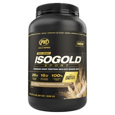 PURE VITA LABS ISOGOLD 運動優質分離乳清蛋白奶昔粉 冰淇淋餅乾三明治口味, 1個, 908g
