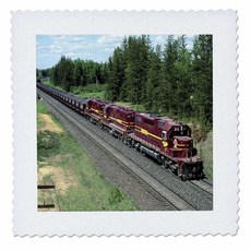 6x6 inch Quilt Square - Taconite Train Going Thru Minnesota Transportation, 미정
