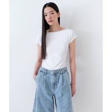 매장정품 무신사스탠다드우먼 MUSINSA STANDARD WOMAN 우먼즈 오픈 백 슬림 반팔 티셔츠 [화이트] MWDTS3Z07-WH 541817