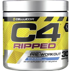 CELLUCOR C4 Ripped增肌健身蛋白粉 Ice Blue Razz款, 1罐, 180克