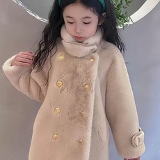 해나로이 여아 모직 코트 겨울 아동코트 모던 보온 도톰한 밍크