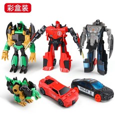 키즈 트랜스포머 로봇 2 세 3 아기 원스텝 변형 자동차 공룡 어린 소년 장난감, 수평 대포 + 티라노사우루스 + SWAT (3 슈트)