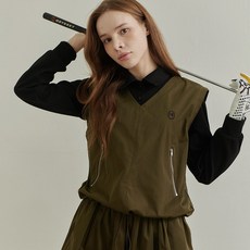 그레힙 여성 골프 바람막이 조끼 브이넥 베스트 봄골프웨어