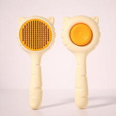 베이직앤드 죽은털 제거 원터치 저자극 고양이 브러쉬, 오렌지, 1개