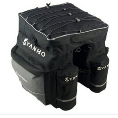 yanho 三合一自行車貨架包 - 山地車後貨架包 騎行裝備, 黑色,19寸, 1個