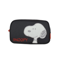 에이치엠플러스 피너츠 스누피 캐릭터 아플리케 봉제필통 스누피, ALL BLACK, 1개