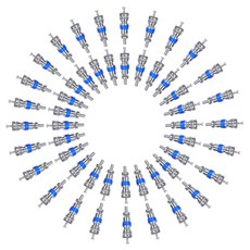 R32 R410A R22 냉매용 HVAC 슈레이더 밸브 코어 테프론 씰이 있는 고압 AC 밸브 에어컨 및 냉동 시스템용 교체 부품(50팩), 100Pcs