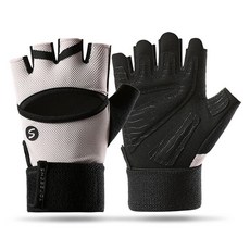 半指健身手套 加壓耐磨防滑 鍛鍊單槓騎行, S標護腕健身粉色,M-160以下女士, 1個