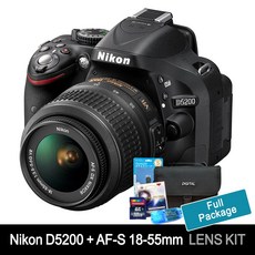 니콘 D5200+18-55mm 줌렌즈+고속64GB메모리+여행용가방+리더기+UV필터+청소셋 [풀셋트 포함] k, 단품