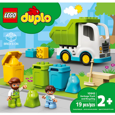 레고 듀플로 10945 청소 트럭과 재활용, 혼합 색상, 1개