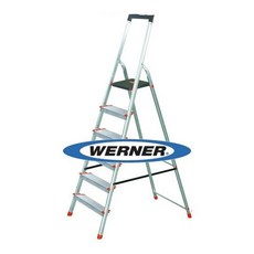 美國Werner穩耐安全梯 鋁合金寬踏板六階梯 大平台A字梯 穩固耐用 家用梯, 1個