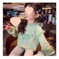 潔白 女童衛衣 長袖 網紗亮片蝴蝶上衣 中小童