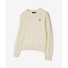 예일 YALE 우먼즈 컴포트 울 라운드 니트_아이보리