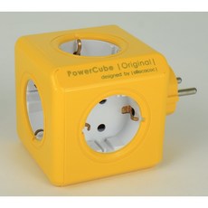 파워아트큐브V1 선없는 5구 고용량 디자인멀티탭, 1개, 엘로우, 77mm