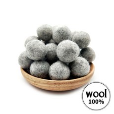 아트위브 DIY 2cm 울 칼라 양모볼 펠트 공예 양모공 폼폼이 만들기 재료, 10개, 36. 연그레이 (2cm)