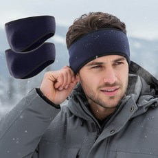 기어웍스 올인원 러닝 귀마개 해어밴드 플리스 러닝 이어밴드 일체형, 2개, 네이비