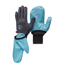 Black Diamond DEPLOY WIND HOOD GLOVES 冬季手套 #801742，輕巧防風保暖，觸控螢幕相容，戶外活動首選, 碳灰/冰河藍Carbon-Glacier,M, 1個