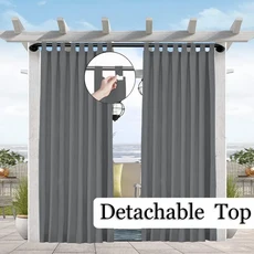 1PC 햇빛 차단 및 방수 커튼 - 파티오퍼걸라 및 전망대 장식용 간편한 걸이 탭 상단