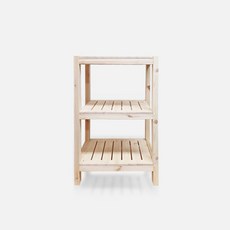 이앤위즈 파인 우드렉 3단선반400 DIY 원목 모듈선반 미니테이블 수납장, 1개, 우드