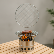 난방 히터 스테인리스 원형 석쇠 20cm 캠핑 고기 구이망, 1개