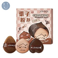JONBOS 栗子粉撲，植絨粉撲、氣墊粉撲、指尖粉撲，5入組, 1個, 現貨栗子手指粉撲(5入組)