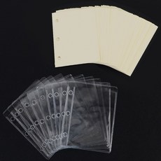 등대 PVC 투명 미니 링바인더 속지, 무지종이 60매