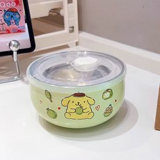 큐티 산리오 스테인리스 볼 그릇, 1개, 폼폼푸린