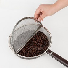용 핸드 바리스타 홈카페 로스팅팬 로스터기 기계 커피 대형 검정 손잡이 고무 슬리브 포함, 기본