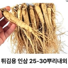 튀김용인삼 삼계탕인삼 금산인삼 5년근 6년근인삼 25-30뿌리 튀김수삼 인삼튀김 못난이인삼, 세척해주세요 ( 0), 1개