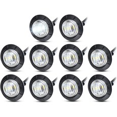 미어캣6팩 34 원형 2 앰버 + 빨간색 흰색 LED 미니 사이드 마커 표시등그롬멧 트럭 트레일러 포함 12V DC 유니버설, White