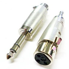 甬聲 XLR 母轉 6.3mm 公頭轉接頭, 1個, YS120, 銀色, YS120
