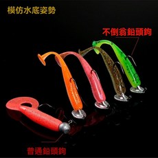 路亞必備高品質鉛頭鉤汲頭鉤，T尾捲尾根魚軟蟲魚餌，鋒利鉤尖, 1個, 加強防掛底鉛頭鉤,10枚【3.5克】袋裝 無贈品