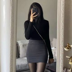 여성 봄가을 섹시 힙업 스커트 세트 슬림핏 스판 데일리 캐주얼 투피스 슬림소녀