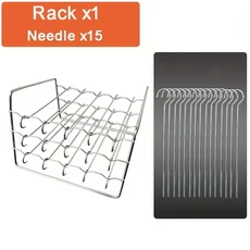 직사각형 베이킹 트레이 꼬치 에어 프라이어 스테인레스 스틸 그릴 랙 분리형 문자열 바베큐 요리, 01 set A