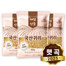 국산 귀리 l 귀리쌀 잡곡 l 지퍼팩 소포장, 3개, 500g