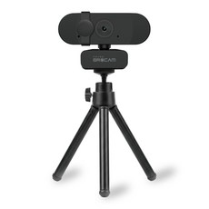 나비 브로캠 QHD 500만화소 웹캠 노트북 컴퓨터 화상카메라 듀얼마이크 자동초점조절 4K 업스케일링 NV76-CM400A, 블랙, 삼각대증정